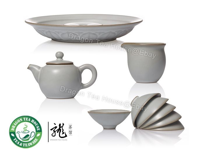 Ru Kiln Moon White Complete Gongfu Tea Set * 9 Pcs CFG  