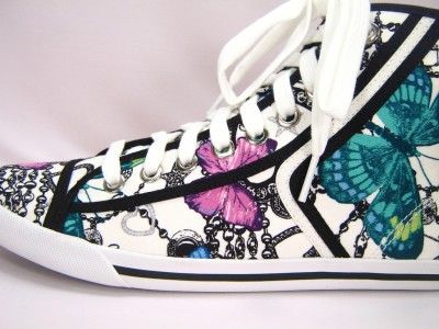   NIB Coach Andres Colorful Butterfly Black High Top Sneakers 9  