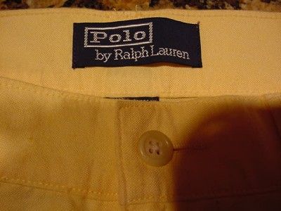 MENS RALPH LAUREN YELLOW COTTON PANTS SLACKS SZ 33 X 32 K251  