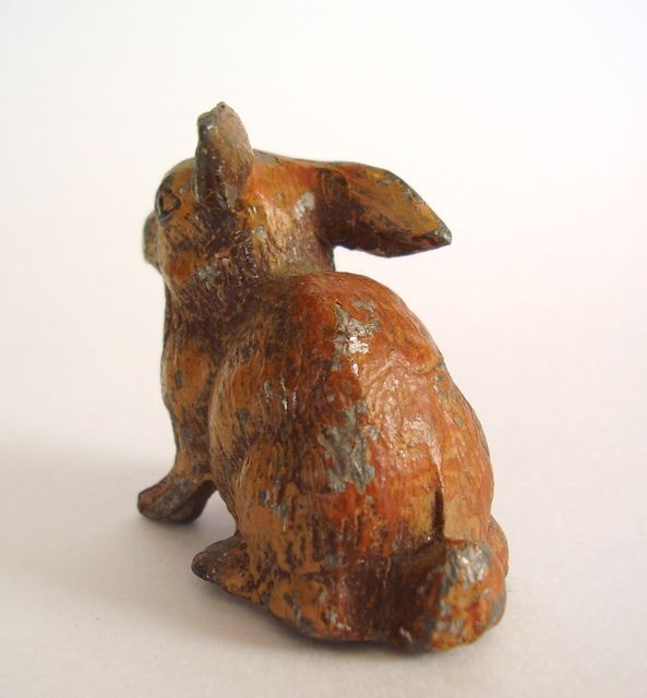   Toy RABBIT Tiny Bunny GERMAN PUTZ Figurine Cast Metal Figure  