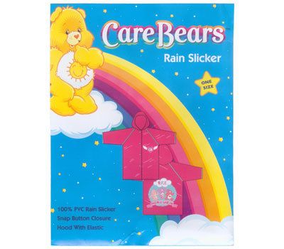 CARE BEARS Kids Girls Hooded Rain Coat Slicker ONE SIZE  