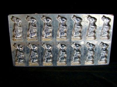 Antique/Vintage Heavy Metal Multiple 14 RABBIT CHOCOLATE MOLD, Easter 