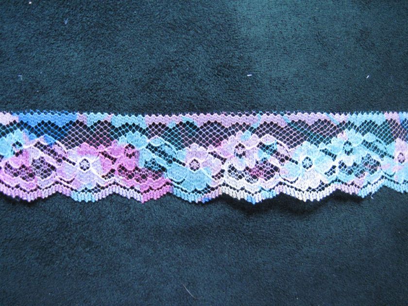 HUGE TRIM LACE 1 1/8 MULTICOLORED CRAFT LOT #1010  