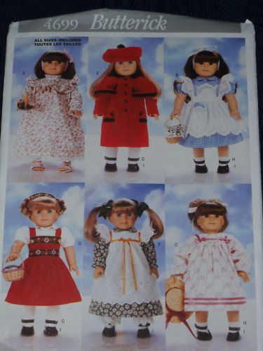 18 Doll Clothes Nightgown Coat Hat Dress Sewin Pattern  