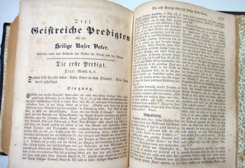 1860 antique JACOB DENNERS bible sermons BETRACHTUNGEN  