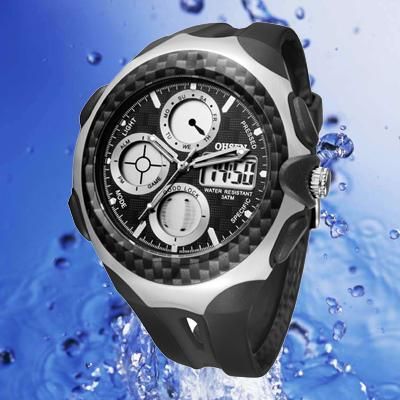 OHSEN Dual Core LCD Chronograph Sport Digital Men Watch  