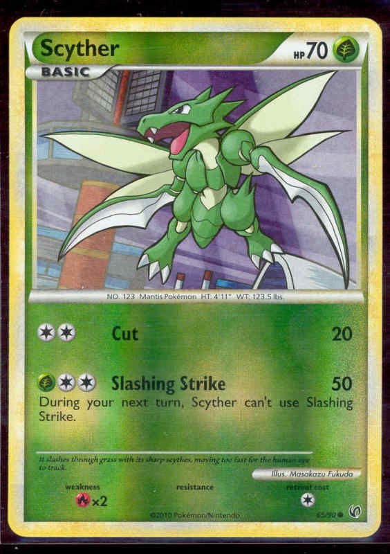 Pokemon SCYTHER 65/90 HS Undaunted Rev Holo MINT  