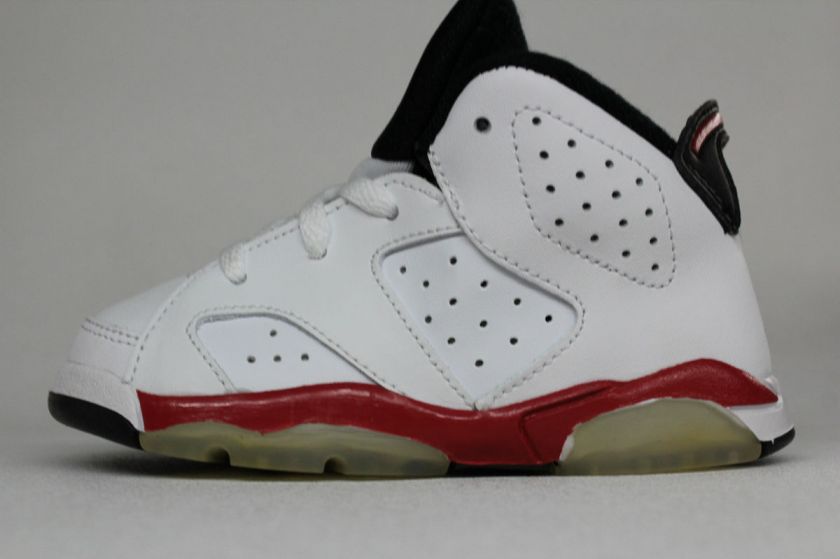   Retro 6 TD Bulls White Scarlet Red Toddler Sneakers Baby Shoes