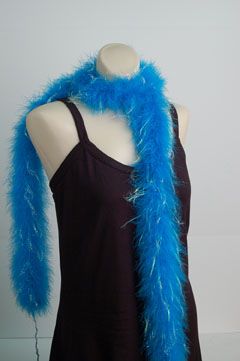 MARABOU FEATHER BOA   TURQUOISE w/ IRIS; Trim/Hats/Pads  