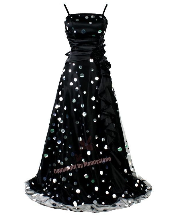 Unique Polka Sequins Pleated Waist Curves Belt Evening Dresses M L XL 