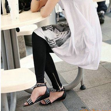 Fashion Women Punk Rock Zipper Tights Pants Leggings  