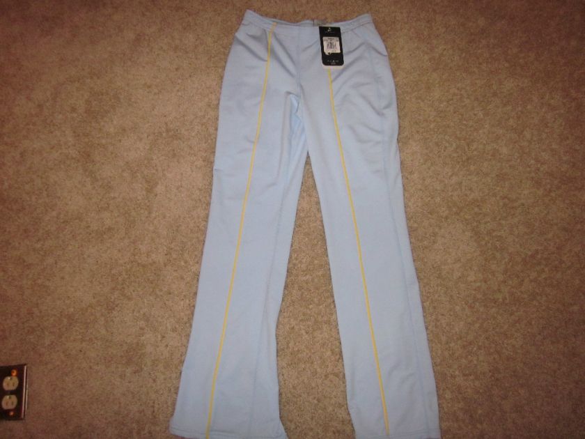 Nike Womens Dri Fit Running Pants Lt. Blue/Yellow 211238 404 Size 