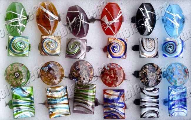 Wholesale lots 36ps charm murano craft glass rings FREE  