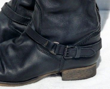 200 STEVE MADDEN ROVVEE ROADY VINTAGE BLACK LEATHER BOOTS US 9  