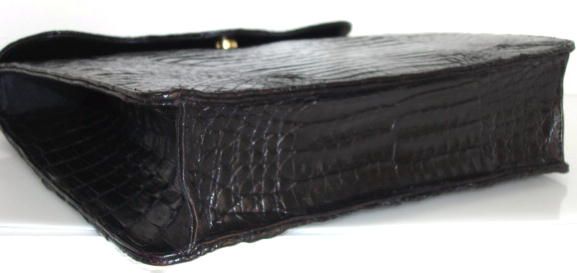 RJC COUTURE Lg BLACK CLASSIC GENUINE NEW CROCODILE BAG  