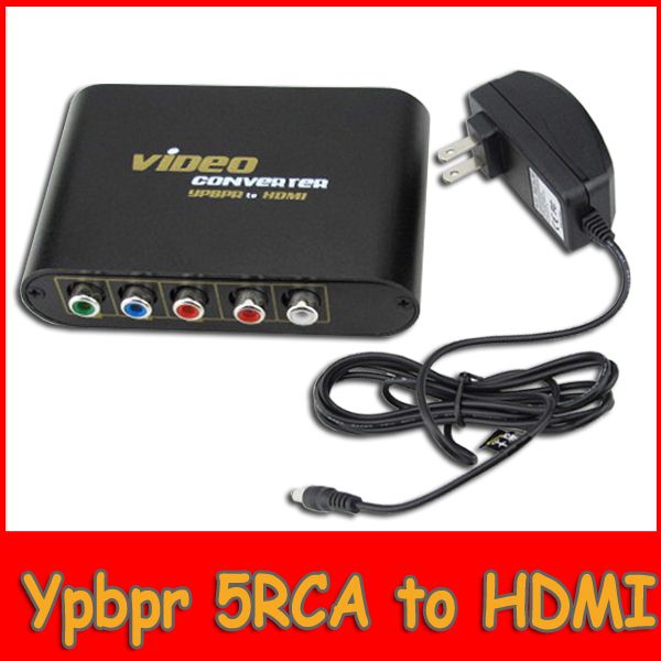 Component RGB 5 RCA to HDMI Converter for HDTV DVD Wii US  