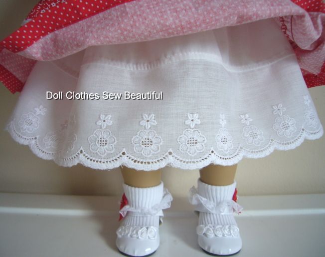 DOLL CLOTHES fits American Girl Red Polka Dot Dress Hat  
