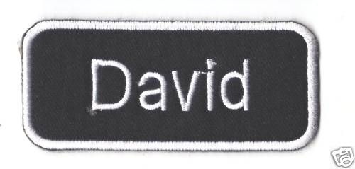 Name Tag David Logo EMBROIDERED Iron Patch T Shirt Sew  