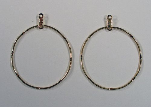 Earring Hoops Round Dream Catcher Gold Plated 1 pair  