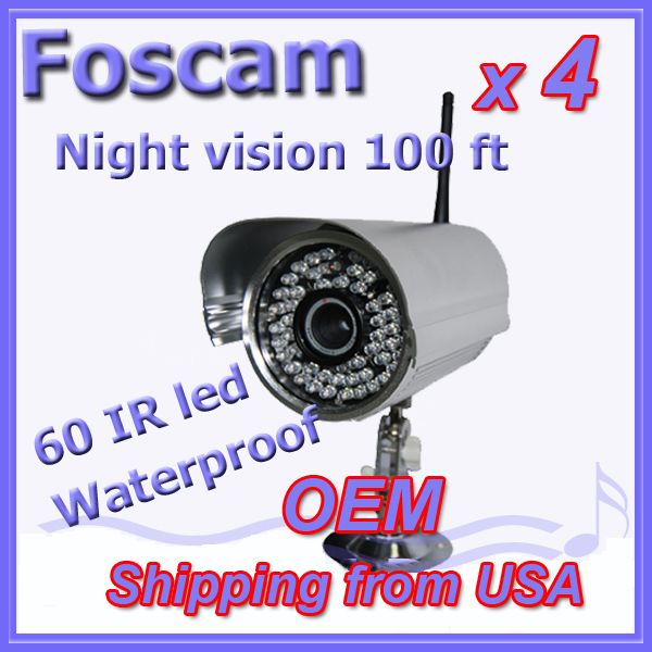 4x Foscam FI8905W 60IR NEW Wireless IP Camera Outdoor  