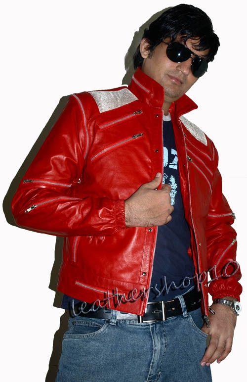 Michael Jackson Beat It Red Leather Jacket Vintage MM  