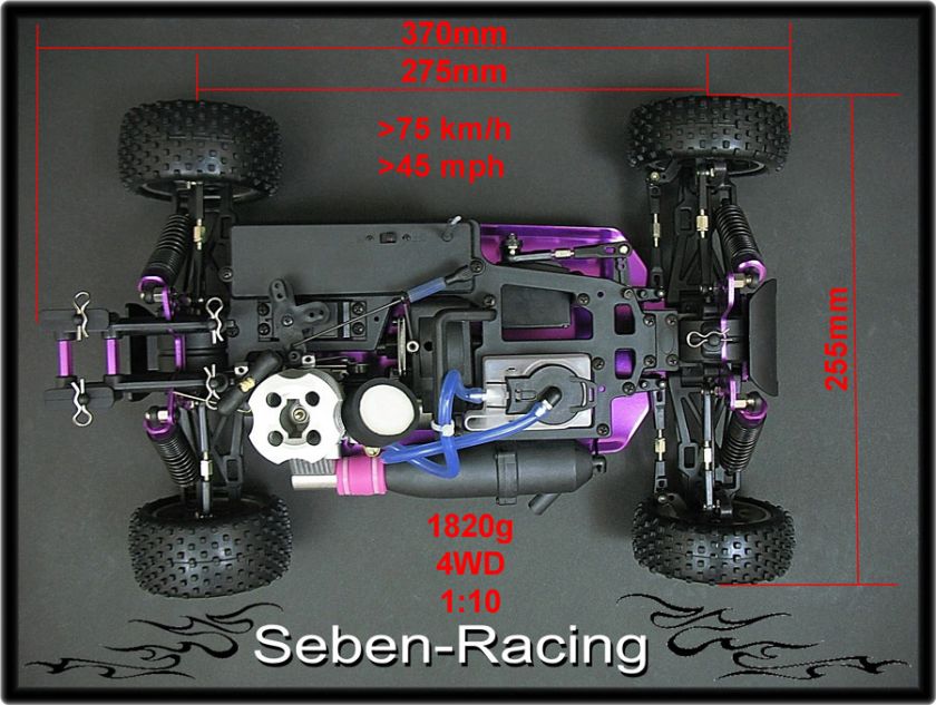 Seben Buggy BV2 BK5 1/10 Nitro RC Car RTR 4WD 110  