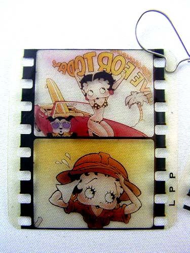 WILD Vintage BETTY BOOP Film Strip Dangle Earrings  