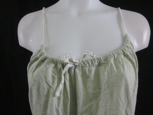 MADRAS Sage Green Gathered Spaghetti Strap tank Top  