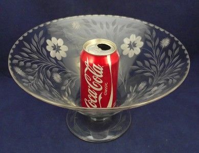 Signed Clark ABP Intaglio Cut Glass Center Bowl  