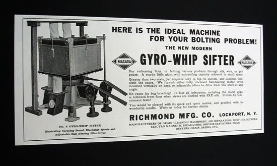 Gyro Whip Sifter Richmond Mfg Co Lockport NY print ad  