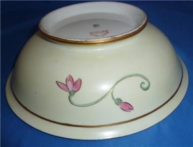 Antique White Art Co. Chicage Bowl Limoges Floral Handpainted Artist 