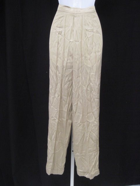 RENA LANGE Tan Pleated Waist Pants Slacks Sz 14  