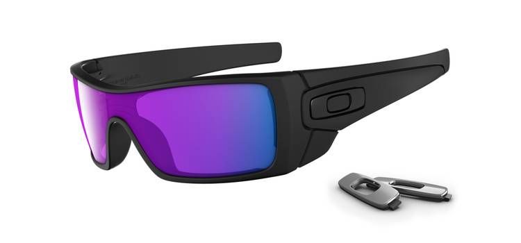 Oakley Batwolf Sunglasses Matte Black/Violet Iridium 100% Authentic 