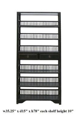 Black Lacquer 6 Sections Bookcase Display Cabinet ss799A  