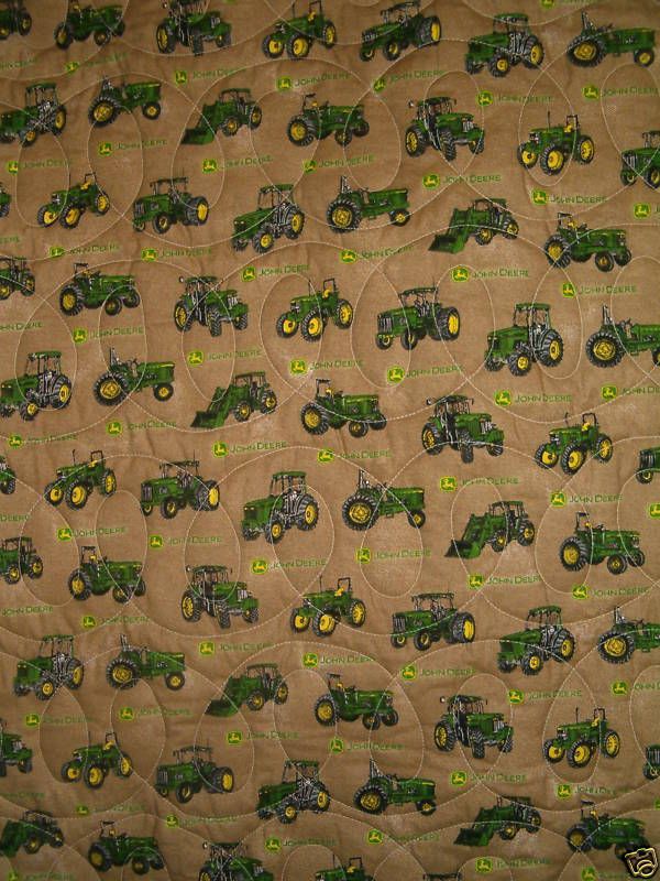 QUILTED JOHN DEERE TRACTOR LAP OR COUCH THROW BLANKET  
