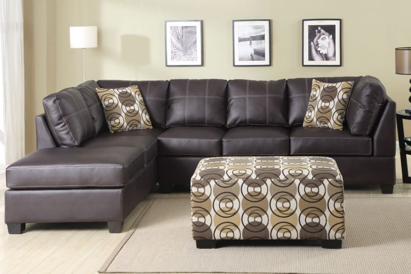   Sectional w/ Reversible Chaise Ottoman 3 Pc Set Sectional couch Match