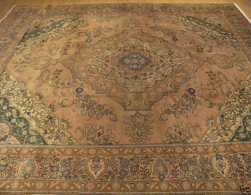 10x13 Handmade Antique Persian Tabriz Serapi Wool Rug  