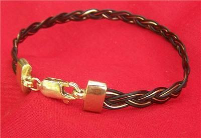 AG9 ETHNIC AFRICAN ELEPHANT HAIR & SOLID GOLD BRACELET  