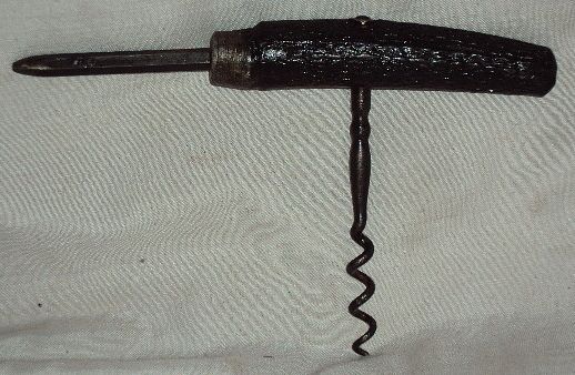 VINTAGE ANTIQUE Iron CORKSCREW Opener RARE COLLECTIBLE  