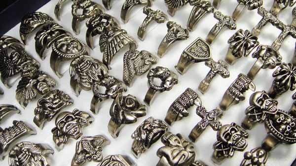 Wholesale lots 30pcs Vintage Tibet silver Mens Rings jewelry New free 