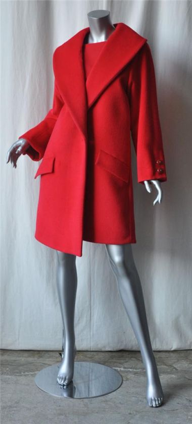 GIANNI VERSACE Red *COUTURE* Long COAT+DRESS Set S 40  