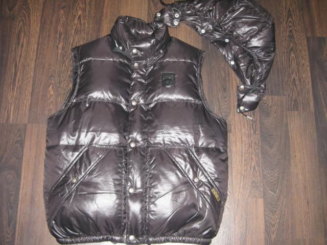 225 Polo Ralph Lauren Peak Down Vest BLACK LARGE w/ Detachable Hood 