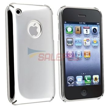 Silver Hard Case Cover+Privacy Guard for iPhone 3 G 3GS New  