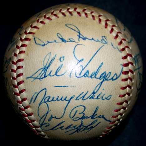 1960 Dodgers Gil Hodges Alston Team Signed Baseball PSA  