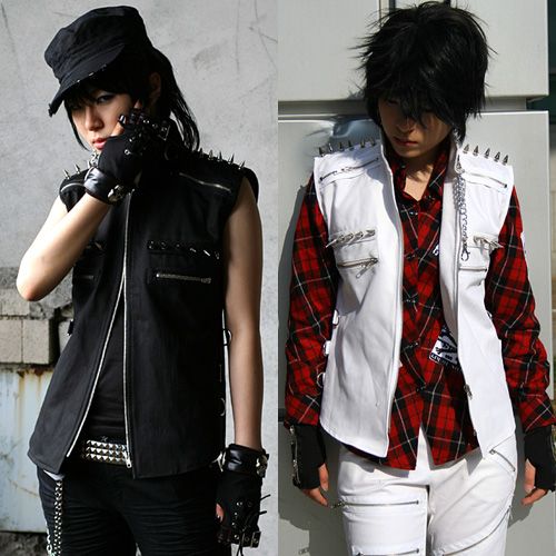 Spike Sleeveless Jacket Punk Goth Rock Denim Jacket  