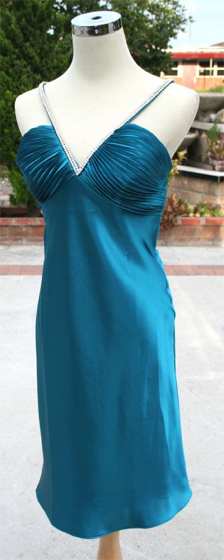 NWT MORGAN & CO $110 Teal Junior Prom Cocktail Dress 13  