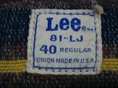 VINTAGE LEE 81 LJ BLANKET LINNING WORK JACKET SZ 40  