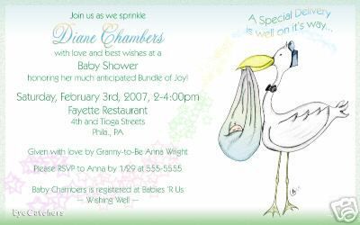 Personalized Stork Delivery Baby Shower Invitations  
