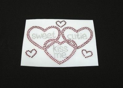 Valentines Conversation Hearts Rhinestone Iron On  