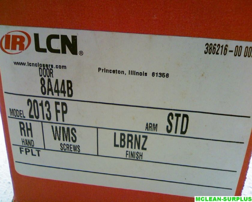 Brand New LCN 2013 FP Door Closer  